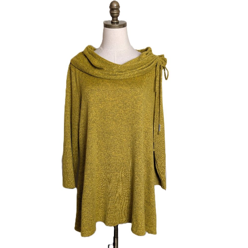 Ali Miles Sweater Womens Large Lagenlook Artsy Stretch Cowl Neck Pullover